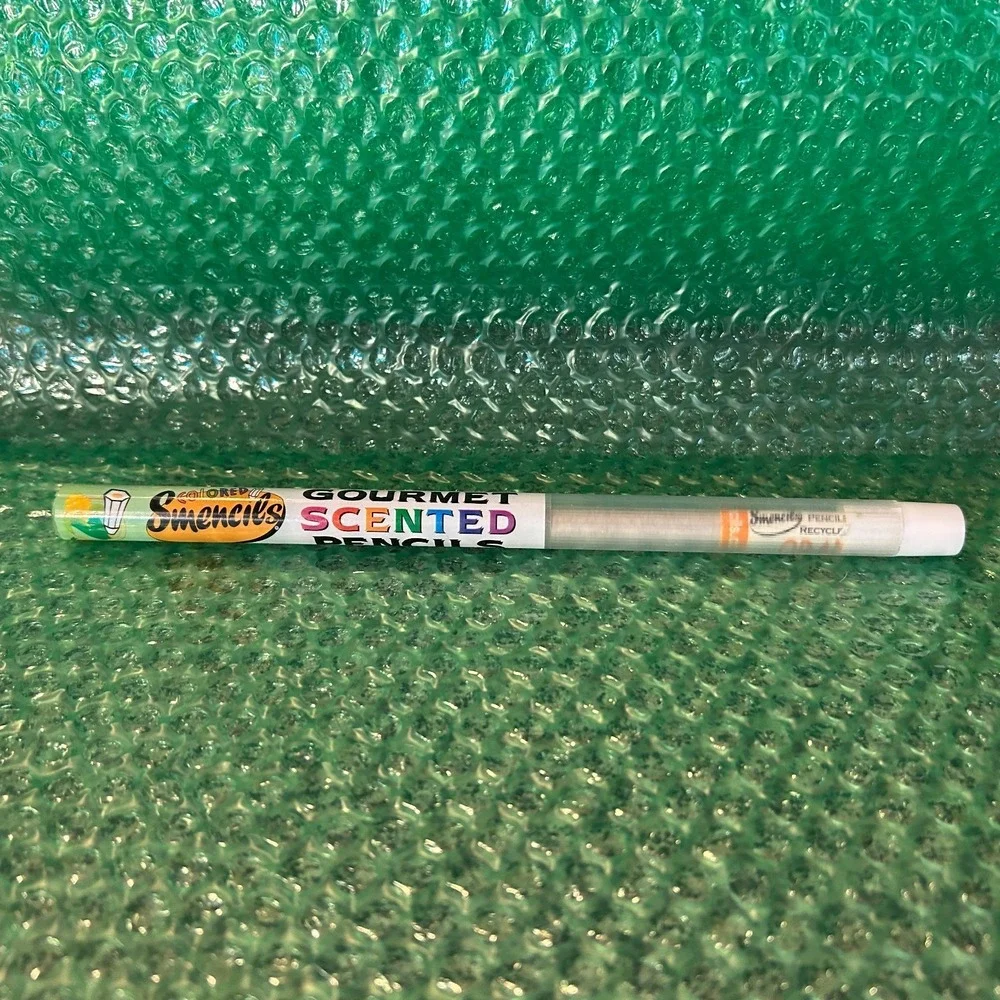 RETRO Colored Smencils -ORANGE-Gourmet Scented Pencils Eco Newspaper RARE